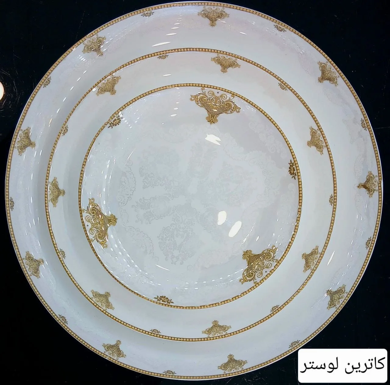 سرویس غذاخوری گلدن اپال طرح کاترین لوستر 26 پارچه 6 نفره
